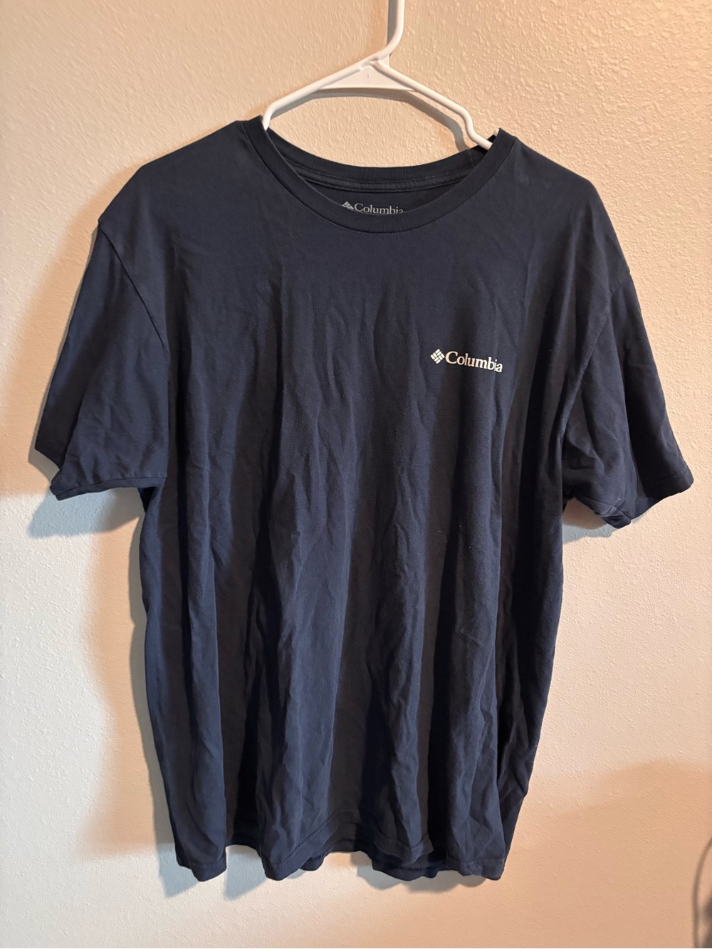 Columbia Navy Blue Logo Crewneck Tee - Picture 1 of 3
